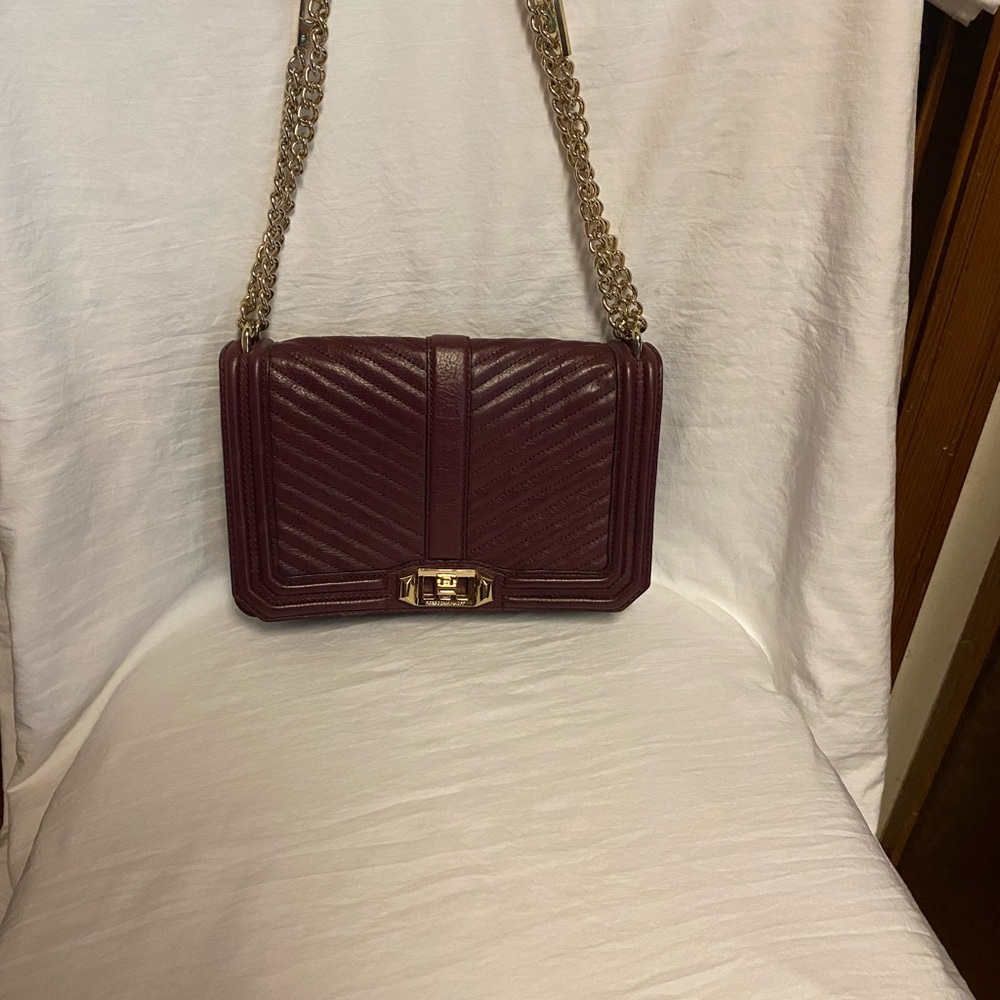 RebecaMinkoff Elegant Burgundy Chain Shoulder Bag